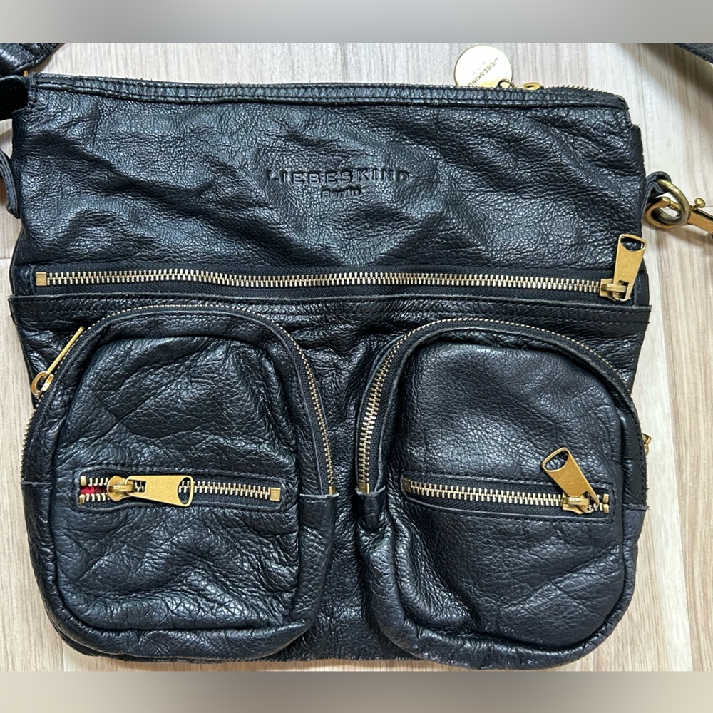 Liebeskind Berlin Anny Safari Black Leather Shoulder/Crossbody Handbag/Purse - Picture 2 of 10